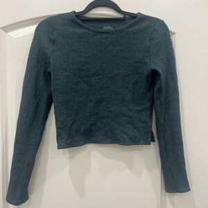 PacSun Ribbed Long Sleeve Top - Deep Green